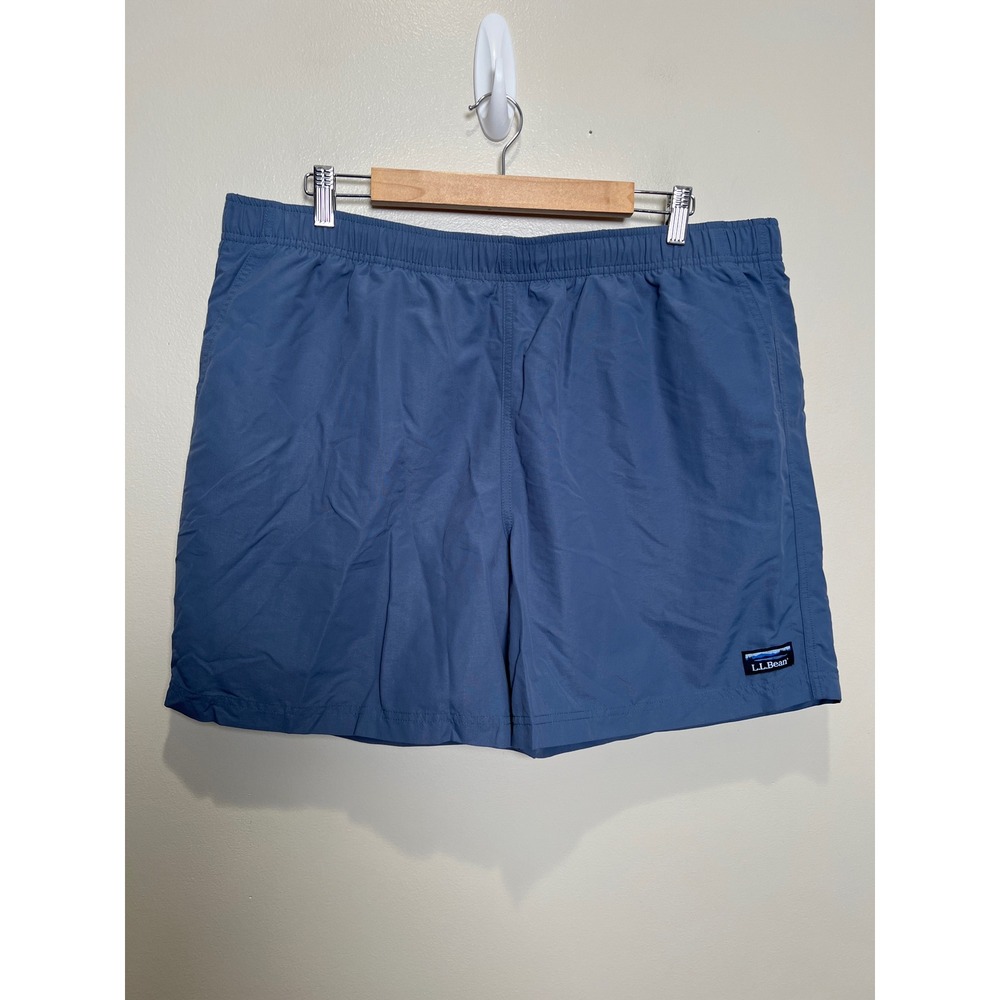 L.L.Bean Mens Supplex Shorts XXL Blue Mesh Lined Sports Active EUC